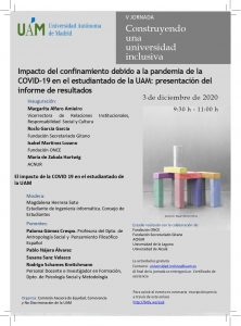 Impacto del confinamiento debido a la pandemia de la COVID 19 en el estudiantado de la UAM: presentación del informe de resultados